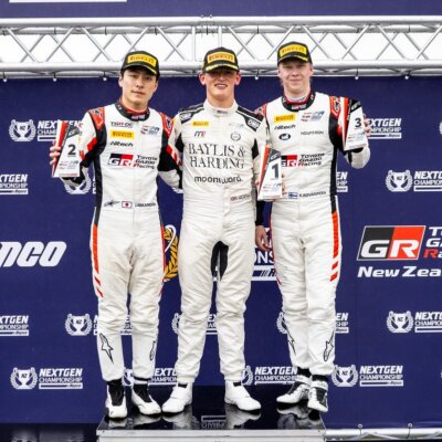 Kalle Rovanperä poodiumil. Foto: Toyota Gazoo Racing Uus-Meremaa