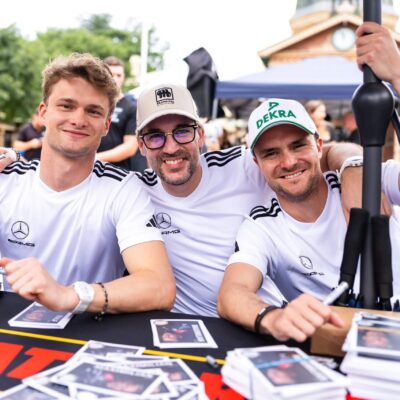 Ralf Aron (vasakul) koos meeskonnakaaslaste Max Götzi ja Lucas Aueriga. Foto: Gruppe C Photography