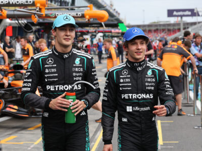 George Russell ja Kimi Antonelli, Foto: Steve Etherington / Mercedes AMG Petronas