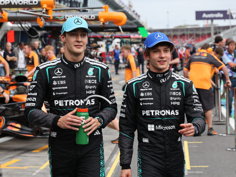 George Russell ja Kimi Antonelli, Foto: Steve Etherington / Mercedes AMG Petronas