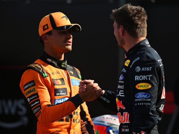 Lando Norris ja Max Verstappen, Foto: Rudy Carezzevoli/Getty Images / Red Bull Content Pool