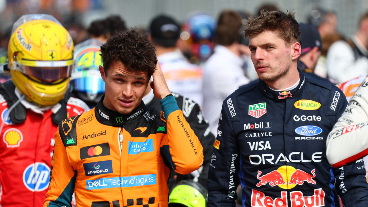 Lando Norris ja Max Verstappen Foto: Andy Hone/LAT Images / Red Bull Content Pool